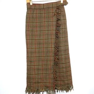 2/$10 SALE! Vintage Plaid Wool Wrap Skirt